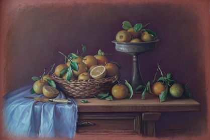 CARLOS GUERRA, Bodegon con naranjas. pastel sobre papel. 110x75 cm. $ 10.000.0001